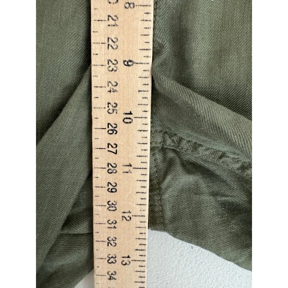 Level 99 Sienna Boyfriend Pants Olive 90s beachy linen sz 31 - Picture 6 of 11